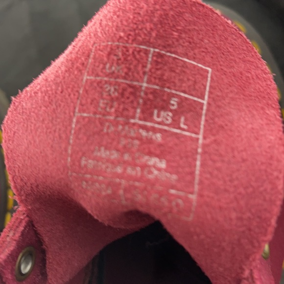 Dr. Martens Deep Red (Raspberry) greasy suede boots 5L - Picture 9 of 9